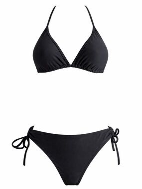 Surf Style Black Triangle Tie-Side Bikini | Women’s Size S